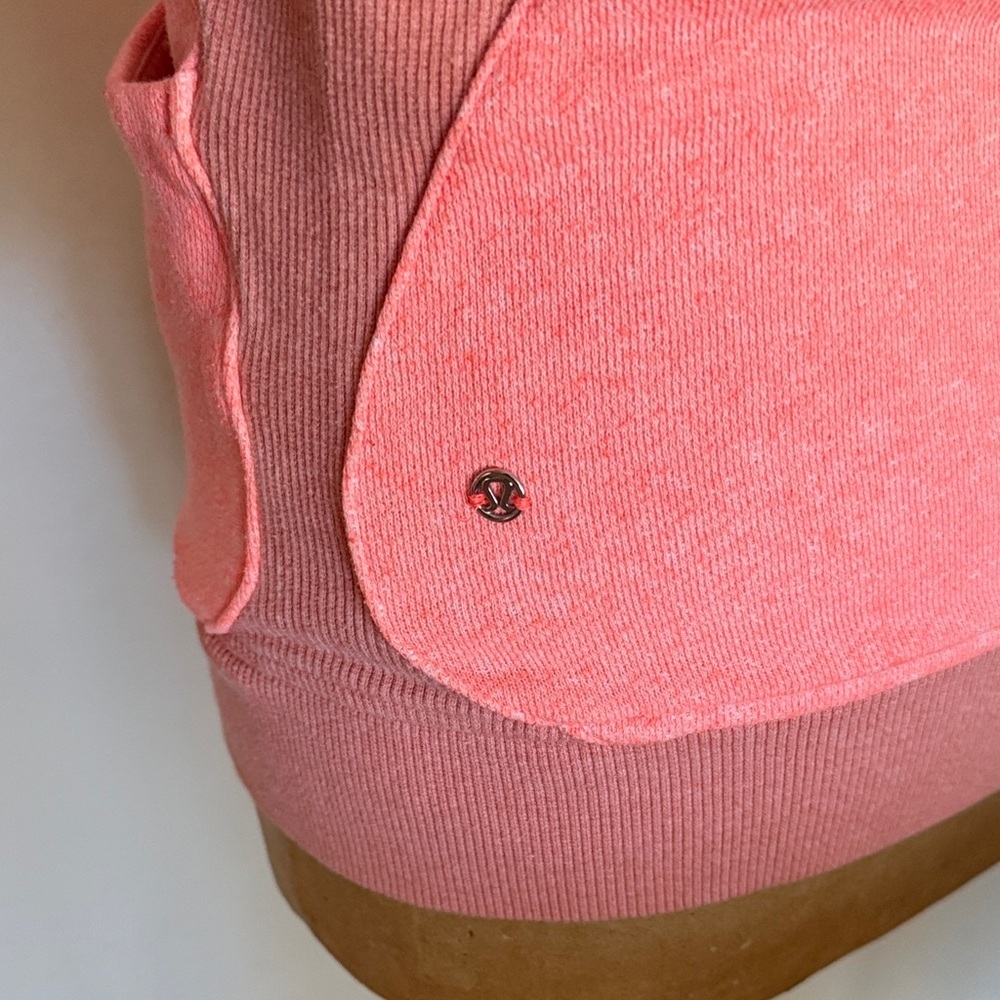 Lululemon sz 4 hot salmon pink Scuba Pink Zip-Up Hoodie great pre owned cond - Picture 7 of 8